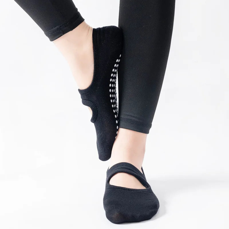 Stop slipping in class!

• Silicone grip dots - stay stable
• Backless & breathable - no sweaty feet
• Perfect for Pilates, Yoga, Barre, Dance
• 3 pack: Black, Beige, Gray

Dancers & yogis love these.