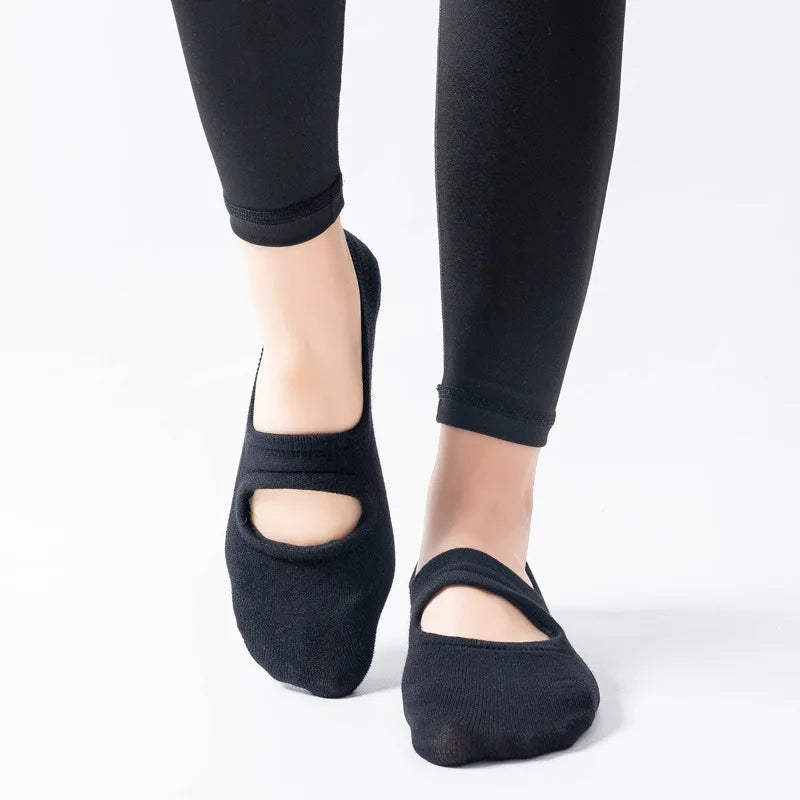 Stop slipping in class!

• Silicone grip dots - stay stable
• Backless & breathable - no sweaty feet
• Perfect for Pilates, Yoga, Barre, Dance
• 3 pack: Black, Beige, Gray

Dancers & yogis love these.