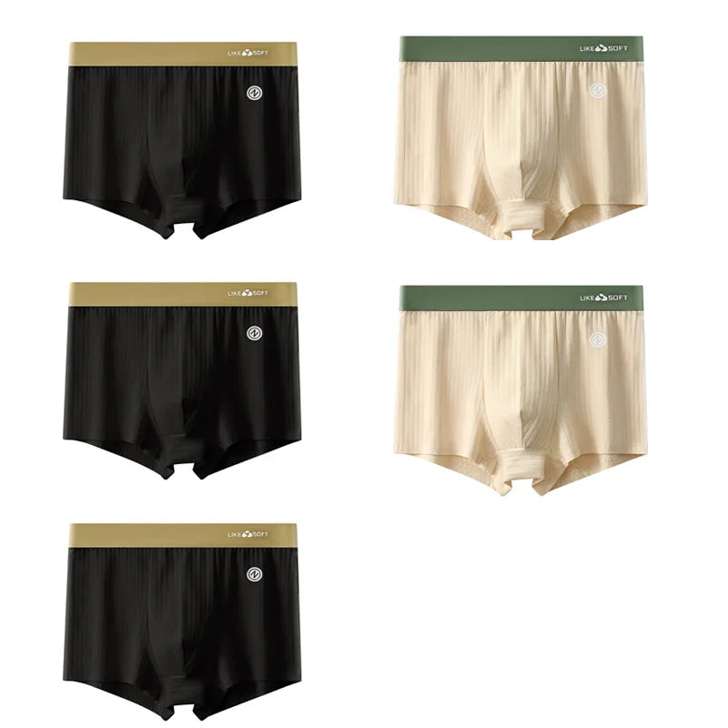 5 Pack Men's Low-Rise Boxer Briefs-Sexy Striped Stretch Comfort Underwear