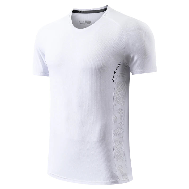 Workout Gym Shirts Men Fashion Print Loose Quick Dry Breathable Short Sleeves Summer Running Mesh Training Exercise Tee