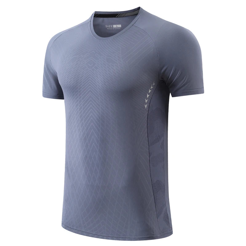 Workout Gym Shirts Men Fashion Print Loose Quick Dry Breathable Short Sleeves Summer Running Mesh Training Exercise Tee