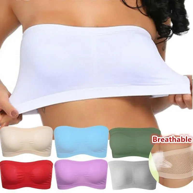 Women's Tube Top Strapless Bandeau Bra Underwear Women Bralette Seamless Strapless Tops Hollow Wrapped Chest Bras