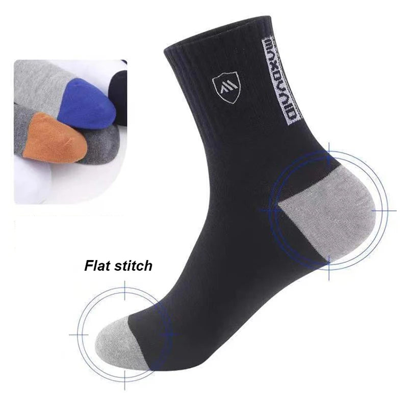 The socks you will wear every day.

• Cotton breathable - no sweaty feet
• Mid-calf length - perfect for work & sports
• Warm in winter, cool in summer
• 5 neutral colors - gray, black, navy, brown, beige

One size: US 6-12