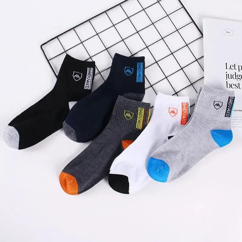 The socks you will wear every day.

• Cotton breathable - no sweaty feet
• Mid-calf length - perfect for work & sports
• Warm in winter, cool in summer
• 5 neutral colors - gray, black, navy, brown, beige

One size: US 6-12