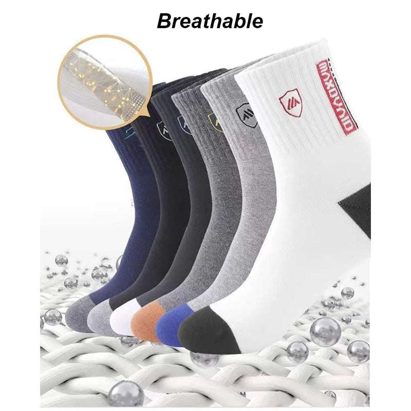 The socks you will wear every day.

• Cotton breathable - no sweaty feet
• Mid-calf length - perfect for work & sports
• Warm in winter, cool in summer
• 5 neutral colors - gray, black, navy, brown, beige

One size: US 6-12