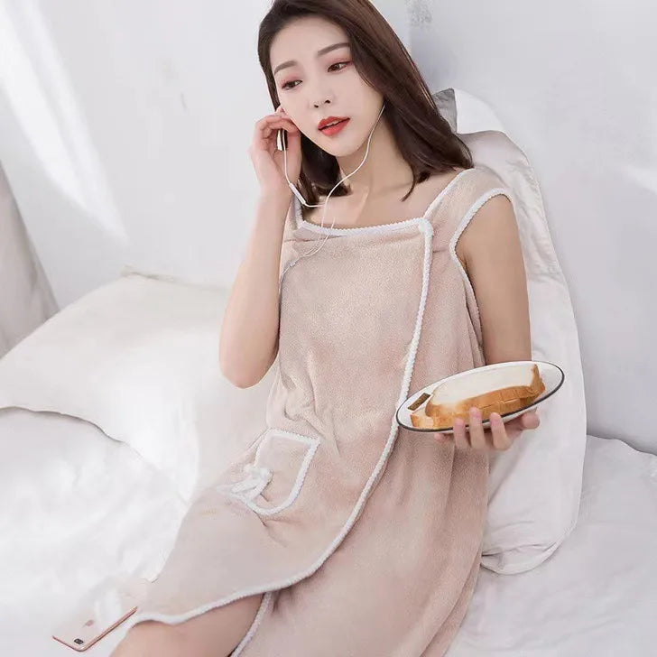 Womens Bath Towels Girls Wearable 80*145cm Fast Drying Bathing Beach Spa Bathrobes Wash Clothing, Shower Bath And Gym Towel