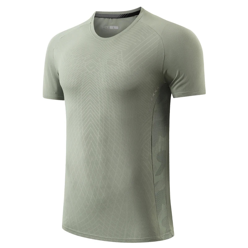 Workout Gym Shirts Men Fashion Print Loose Quick Dry Breathable Short Sleeves Summer Running Mesh Training Exercise Tee