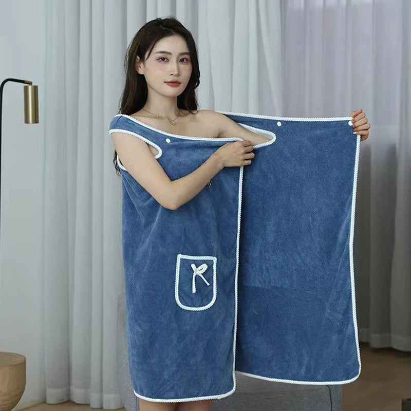 Womens Bath Towels Girls Wearable 80*145cm Fast Drying Bathing Beach Spa Bathrobes Wash Clothing, Shower Bath And Gym Towel
