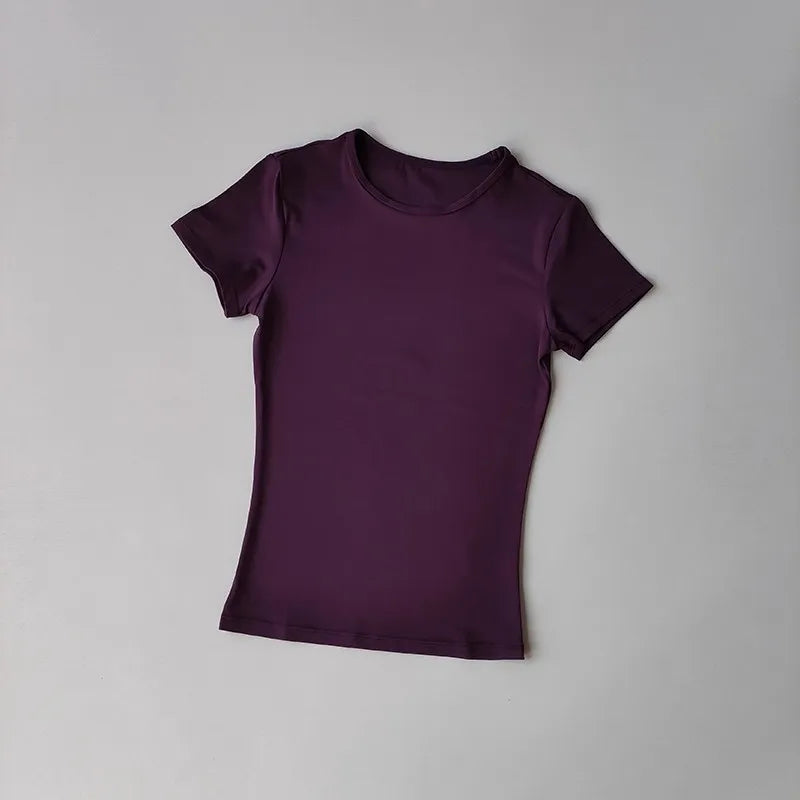 Women's Outdoor Sports Shirt Yoga Wear Fitness T-Shirt Quick Dry Running T-Shirt Workout Top Female Sportswear Exercise Clothing