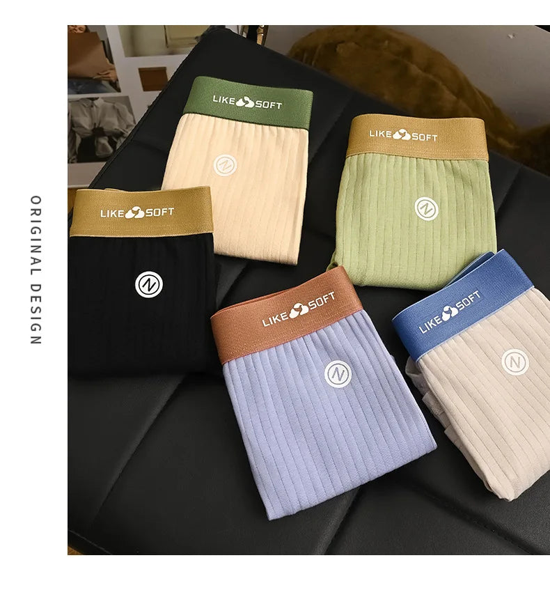 5 Pack Men's Low-Rise Boxer Briefs-Sexy Striped Stretch Comfort Underwear