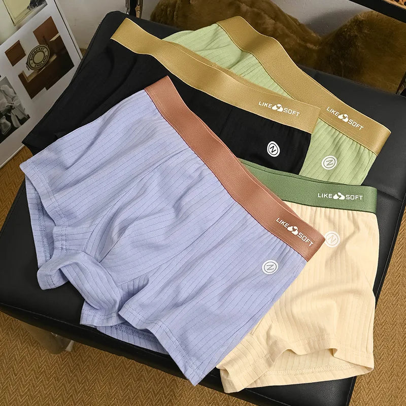 5 Pack Men's Low-Rise Boxer Briefs-Sexy Striped Stretch Comfort Underwear