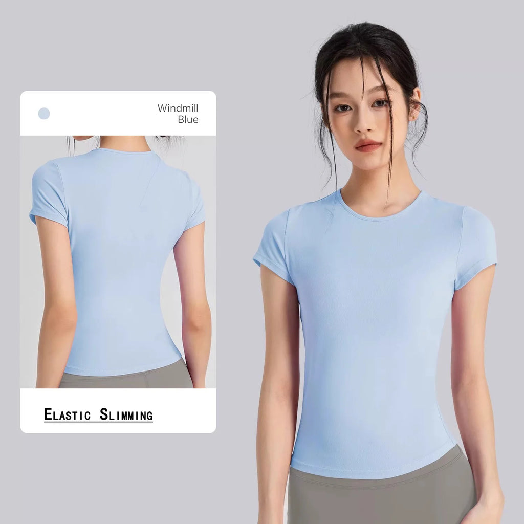 Women's Outdoor Sports Shirt Yoga Wear Fitness T-Shirt Quick Dry Running T-Shirt Workout Top Female Sportswear Exercise Clothing
